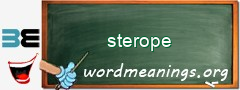 WordMeaning blackboard for sterope